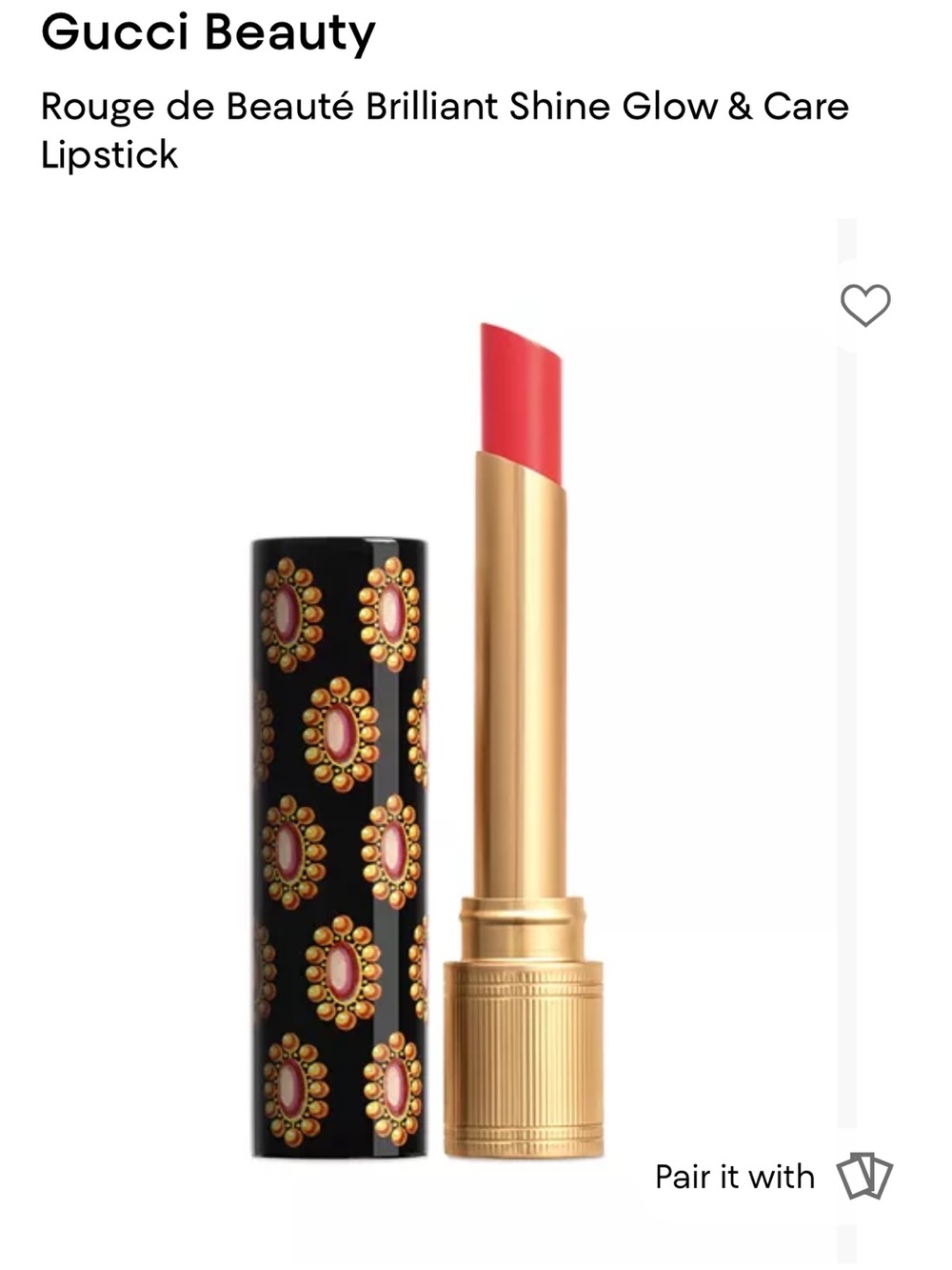 Gucci Rouge de Beauté Brilliant Shine Glow & Care Lipstick — Emmy Petal